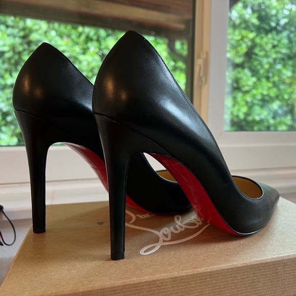 Christian Louboutin Shoes - Christian Louboutin Piagelle 100 black leather pumps- worn once! Size 38.5